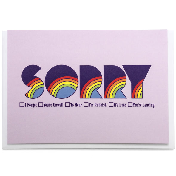 Five Letter Word Card - Sorry