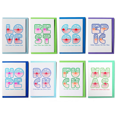 Four Letter Word Card Set x 8